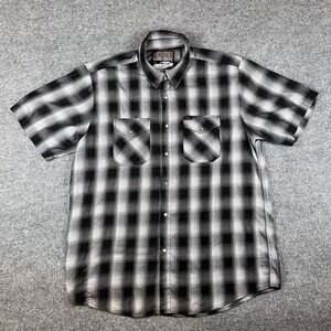 Dixxon Flannel Shirt Mens XL Black Gray Bamboo Pearl Snap Arizona Super Show